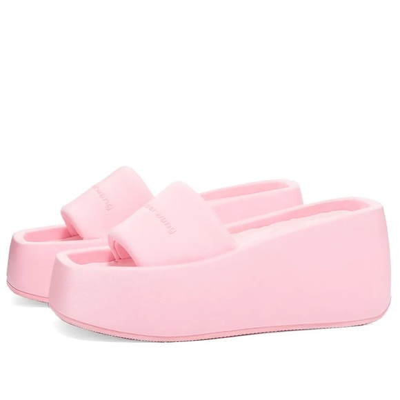 Alexander Wang Taji Platform Slides Size 38 Neon Bubblegum - Picture 2 of 16